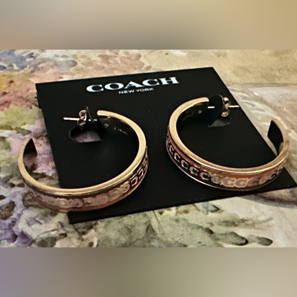 COACH Signature C Hoop Earrings - Picture 2 of 3